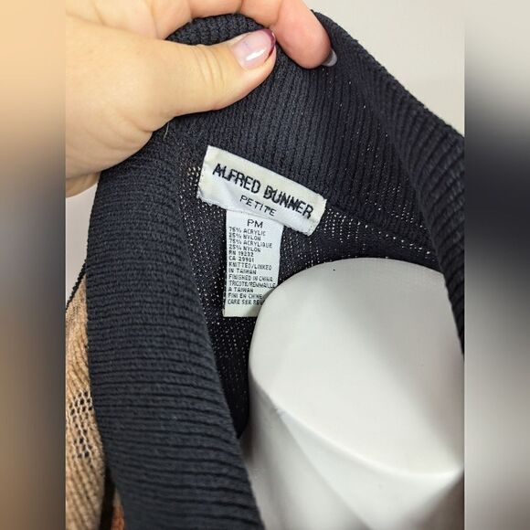 Vintage polo sweater with animal print. Alfred dinner sweater tiger print sz s - Picture 8 of 9